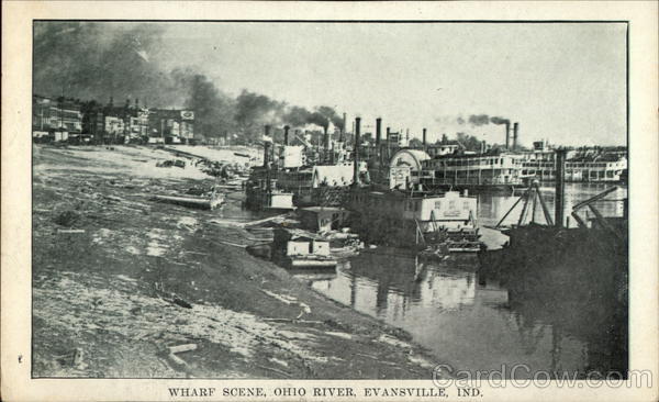 Wharf Scene, Ohio River Evansville Indiana