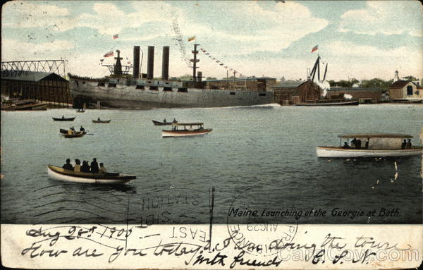 Maine Launching at the Georgia at Bath