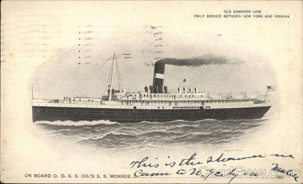 Old Dominion Line Steamship Monroe Steamers