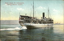 Str. Indianapolis Entering Tacoma Harbor Postcard