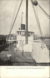 Looking Aft, SS Howard, M&M Transportation Co. Postcard