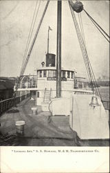Looking Aft, SS Howard, M&M Transportation Co. Steamers Postcard Postcard Postcard