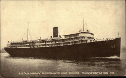 SS "Alleghany" Merchants and Miners Transportation Co. Postcard