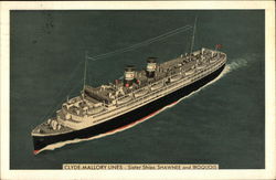Clyde-Mallory Lines Sister Ships Shawnee and Iroquois Postcard