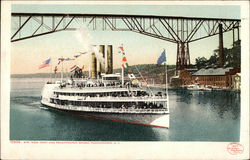 Str. "New York" and Poughkeepsie Bridge Postcard Postcard Postcard