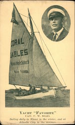 Yacht "Favorite" Coral Gables, FL Boats, Ships Postcard Postcard Postcard