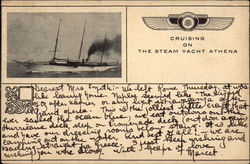 Cruising on the Steam Yacht Athena Postcard