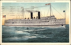 Steamship Massachusetts, Eastern Steamship Corporation Steamers Postcard Postcard Postcard