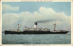 Steamships Momus, Antilles, Creole: Southern Pacific Co. Postcard