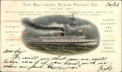 The Baltimore Steam Packet Co. Postcard