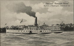Steamer "Newport News", Norfolk and Washington Steamboat Co. Postcard