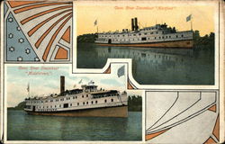 Connecticut River Steamboat Hartford and Middletown Postcard