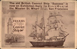 Old British Convict Ship "Success" Postcard