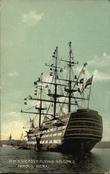HMS Victory Flying Nelson's Famous Signal Postcard