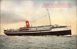 New Palatial Steamship "Avalon" Postcard