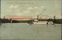 Steel Bridge Over the Willamette River Albany, OR Postcard Postcard Postcard