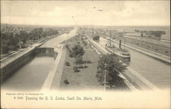 Passing the US Locks Sault Ste. Marie, MI Postcard Postcard Postcard
