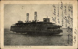 Municipal Ferry Boat "Bronx" New York City, NY Postcard Postcard Postcard