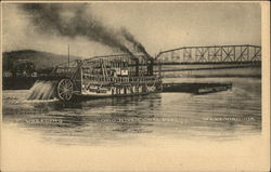 Ohio River Coal Boat Postcard
