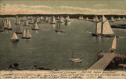 Yachting at Boothbay Harbor Postcard