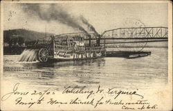 Ohio River Coal Boat Postcard