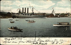 Maine Launching at the Georgia at Bath Postcard Postcard 