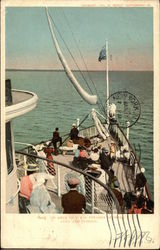 On Deck of P&O Steamer Between Cuba and Florida Postcard