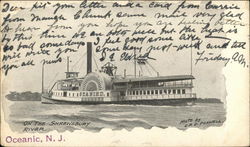 On the Shrewsbury River, Steamer Seabird Ocean City, NJ Postcard Postcard Postcard