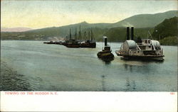 Towing on the Hudson Hudson River, NY Postcard Postcard Postcard