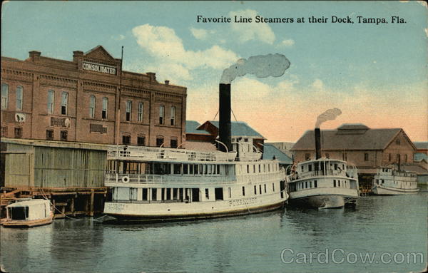 Favorite Line Steamers at their Dock Tampa Florida