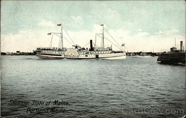 Steamer State of Maine on the Water Portland