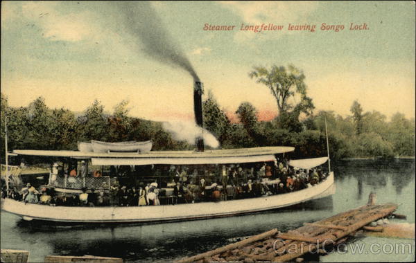 Steamer Longfellow Leaving Songo Lock Maine