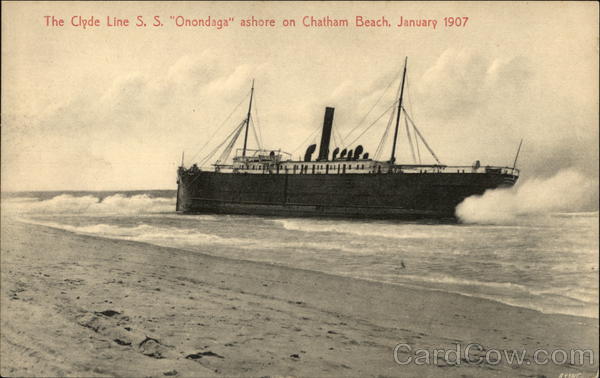 The Clyde Line SS Onondaga Ashore on Chatham Beach