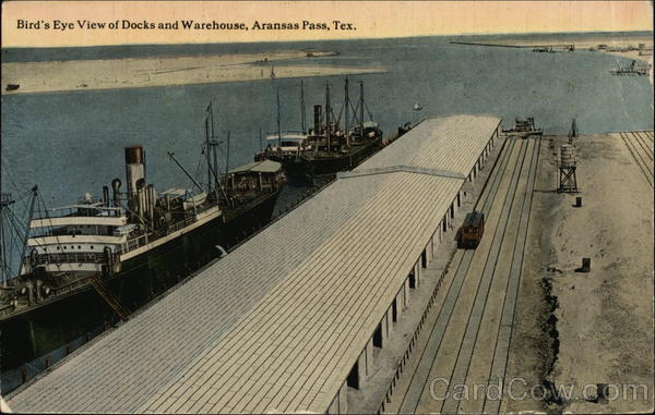 Bird's Eye View of Docks and Warehouse Aransas Pass Texas