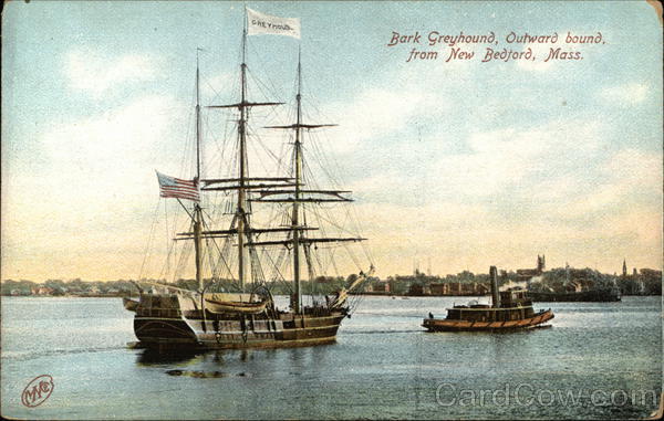 Bark Greyhound, Outward Bound New Bedford Massachusetts