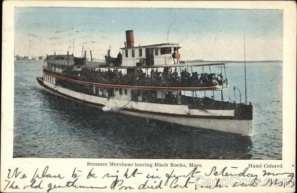 Steamer Merrimac Departing Black Rocks Westport Massachusetts