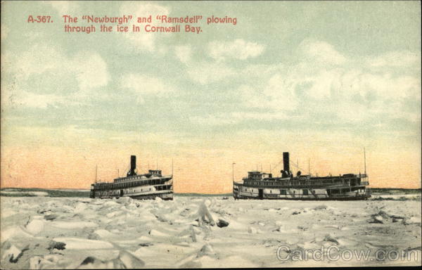The Newburgh and Ramsdell Plowing Through the Ice Cornwall Bay New York