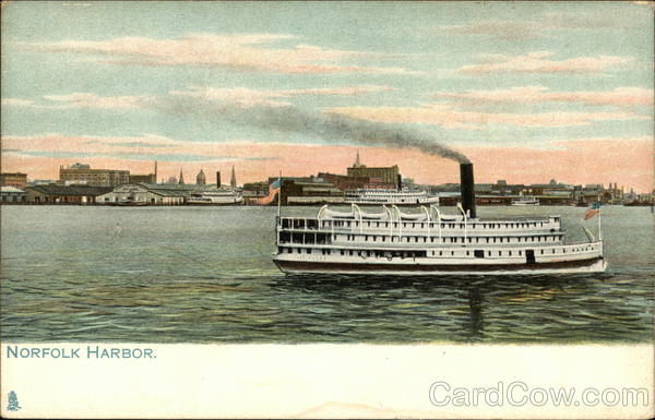 Steamer in Norfolk Harbor Virginia