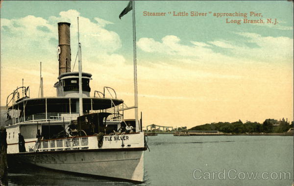 Steamer Little Silver approaching Pier Long Branch New Jersey