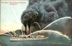 Fire Boat, San Francisco Harbor California Postcard Postcard Postcard