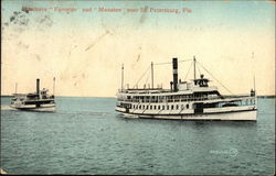 Steamers "Favorite" and "Manatee" Postcard