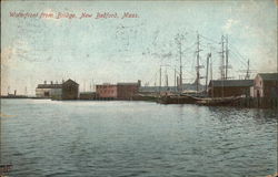 Waterfront from Bridge New Bedford, MA Postcard Postcard Postcard