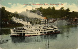 Scene on Monongahela River - Packet LC Woodward Brownsville, PA Postcard Postcard Postcard