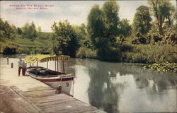 Scene on the Black River South Haven, MI Postcard Postcard Postcard