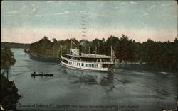 Steamer "New Island Wanterer" Entering Lost Channel Thousand Islands, NY Postcard Postcard Postcard
