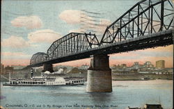 C and O Ry Bridge - View from Kentucky Side, Ohio River Cincinnati, OH Postcard Postcard Postcard