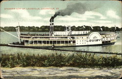 Steamer City of Louisville on the Water Postcard