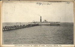Excursion Steamer St Johns at Pier Colonial Beach, VA Postcard Postcard Postcard