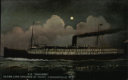 SS "Mohawk" - Clyde Line Steamer by Night Jacksonville, FL Postcard Postcard Postcard