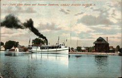Yacht Club House and Steamer Sunbeam Postcard